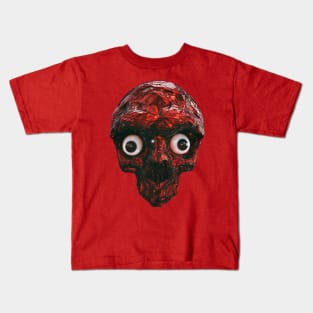 BOO BOO RED SKULL WITH EYES Kids T-Shirt